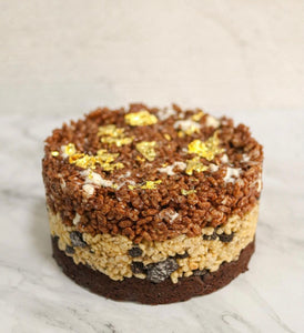 Triple Chocolate Rice Krispie Treat Cake