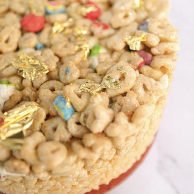 Lucky Charms Rice Krispie Treat Cake